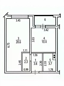 Продается 1-комн. квартира, 40,6 м²