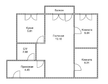Продается 3-комн. квартира, 46,3 м²