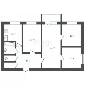 Продается 4-комн. квартира, 61 м²