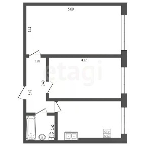 Продается 2-комн. квартира, 44,1 м²