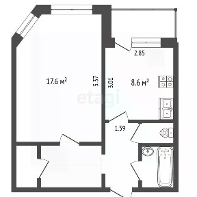 Продается 1-комн. квартира, 35,2 м²