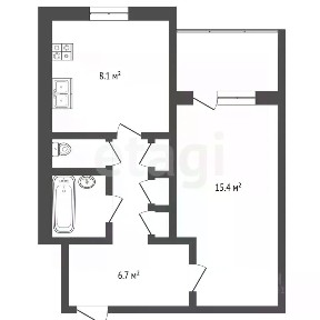 Продается 1-комн. квартира, 34,2 м²