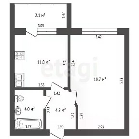 Продается 1-комн. квартира, 37,9 м²