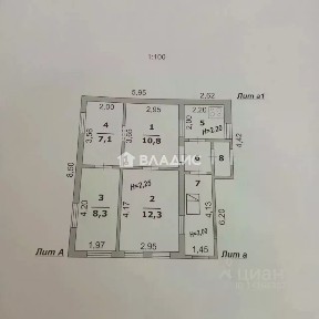 Продается 1-этажный дом, 52,2 м²