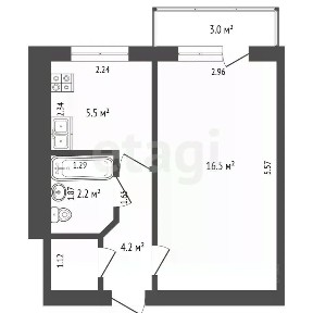 Продается 1-комн. квартира, 28,4 м²