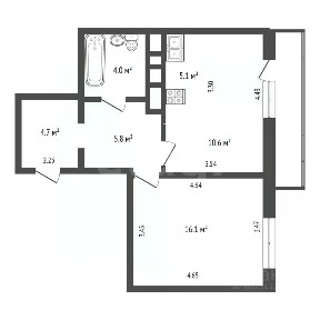 Продается 2-комн. квартира, 46,3 м²