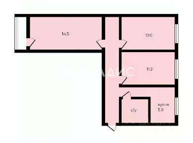 Продается 3-комн. квартира, 55,4 м²