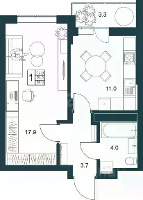 Продается 1-комн. квартира, 40 м²