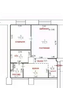 Продается 2-комн. квартира, 56 м²