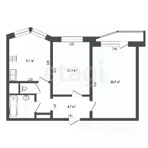 Продается 2-комн. квартира, 51,7 м²