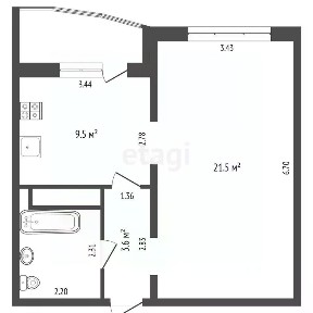 Продается 1-комн. квартира, 41 м²