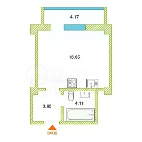 Продается студия, 30 м²