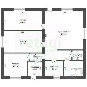Продается 1-этажный дом, 120 м²