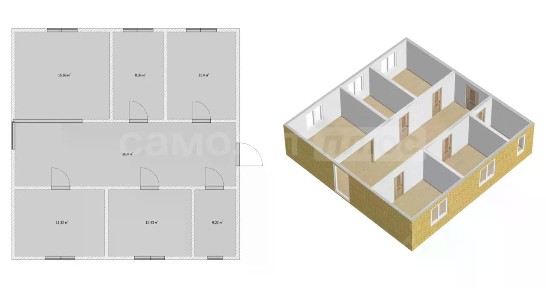 Продается 1-этажный дом, 100 м²