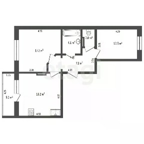 Продается 2-комн. квартира, 60,9 м²