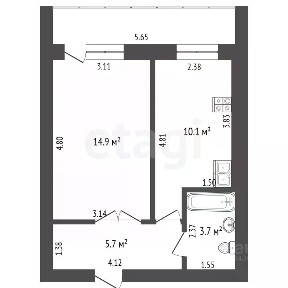 Продается 1-комн. квартира, 37,1 м²
