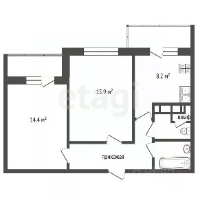 Продается 2-комн. квартира, 57,3 м²