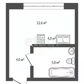 Продается студия, 25,6 м²