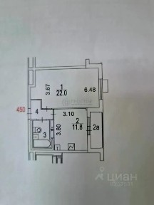 Продается 1-комн. квартира, 45 м²
