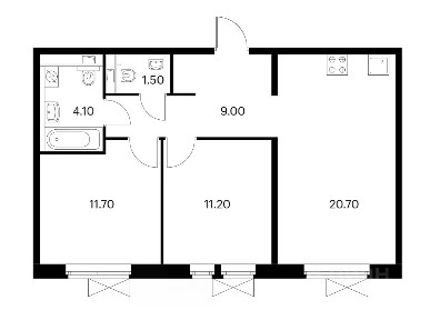 Продается 2-комн. квартира, 58,2 м²