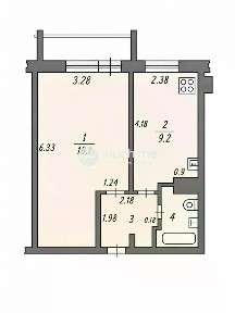 Продается 1-комн. квартира, 34,4 м²