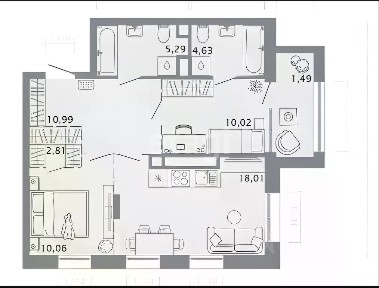 Продается 2-комн. квартира, 66 м²