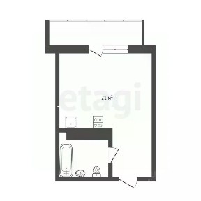 Продается студия, 20,9 м²
