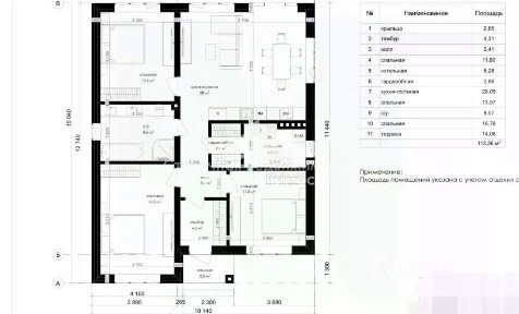 Продается 1-этажный дом, 113 м²