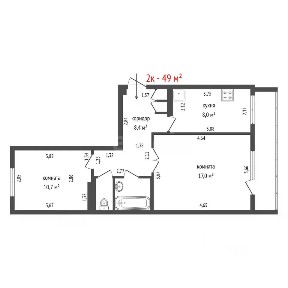 Продается 2-комн. квартира, 49 м²
