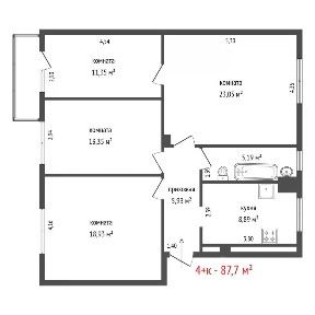 Продается 4-комн. квартира, 87,7 м²