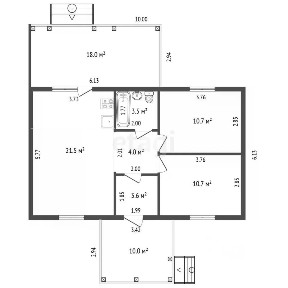 Продается 1-этажный дом, 56,2 м²