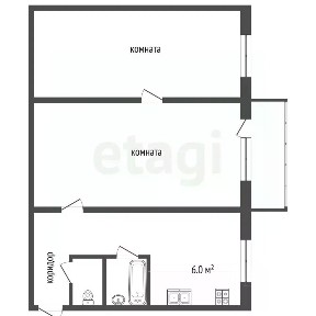 Продается 2-комн. квартира, 42,6 м²