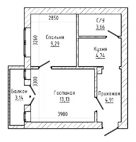 Продается 2-комн. квартира, 35,4 м²
