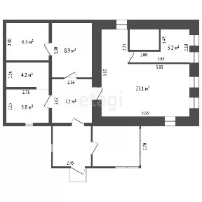 Продается 50% часть дома, 113,5 м²