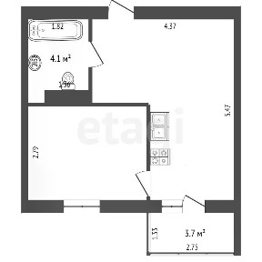 Продается 1-комн. квартира, 33,3 м²