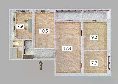 Продается 4-комн. квартира, 62,1 м²