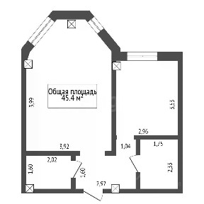 Продается 1-комн. квартира, 45,4 м²