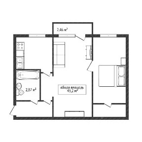 Продается 2-комн. квартира, 45,2 м²