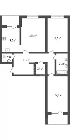 Продается 3-комн. квартира, 76,5 м²