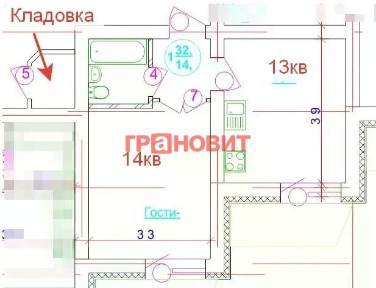 Продается 1-комн. квартира, 32,1 м²