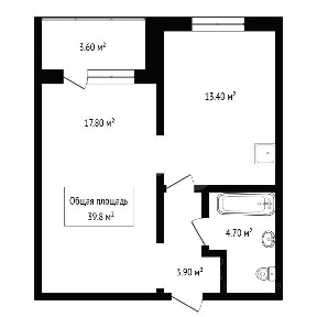 Продается 1-комн. квартира, 39,8 м²