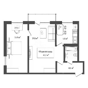 Продается 2-комн. квартира, 47,2 м²