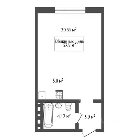 Продается студия, 32,5 м²