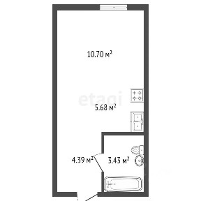 Продается студия, 24,4 м²