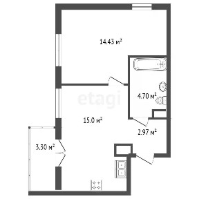 Продается 1-комн. квартира, 40,3 м²