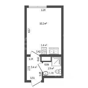 Продается студия, 21,9 м²