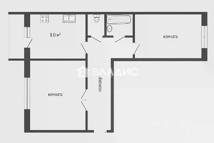 Продается 2-комн. квартира, 52 м²