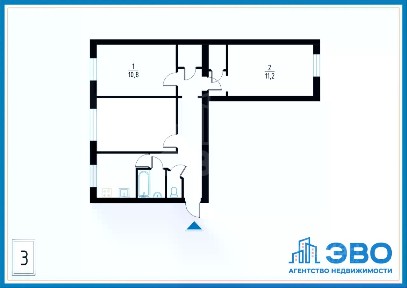 Продается 3-комн. квартира, 56,3 м²