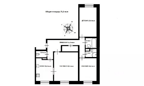 Продается 3-комн. квартира, 75,1 м²