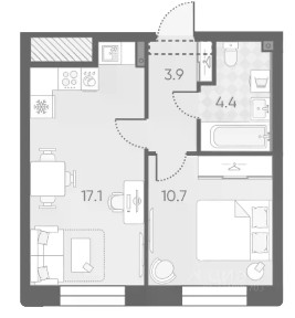 Продается 1-комн. квартира, 36,1 м²